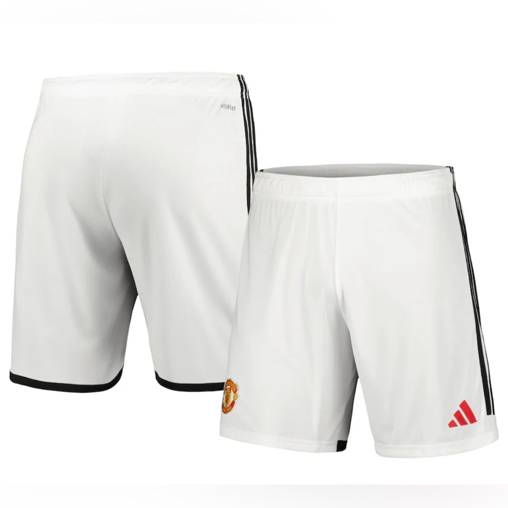 Manchester United Adidas Home Replica Shorts Mens 2023/24 White XL, 2Xl, 3Xl NEW